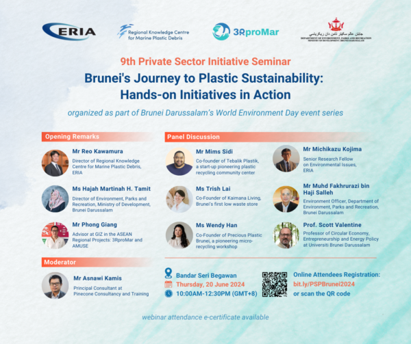 Registration Open for Webinar on Private Sector Initiatives to Reduce Marine Plastics “Brunei’s Journey to Plastic Sustainability: Hands-on Initiatives in Action”