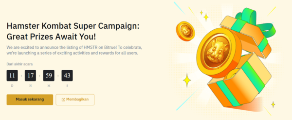 Hamster Kombat Super Campaign Bitrue, Get 100% Cashback and More Benefits!