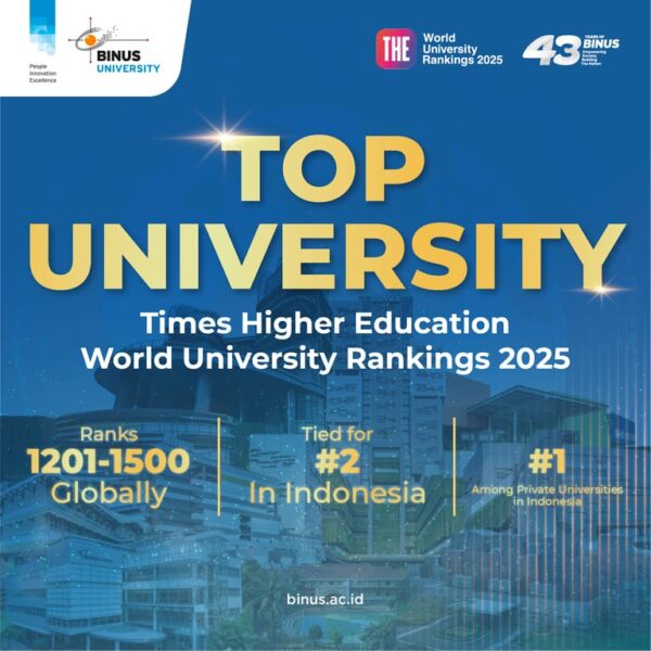 BINUS UNIVERSITY Menempati Posisi 2 di Indonesia Dalam Pemeringkatan Times Higher Education World University Rankings 2025