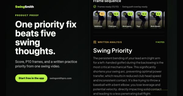 SwingSmith Launches AI Golf Swing Analyzer App for iOS and Android Golfers